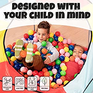 Click N' Play Phthalate Free BPA Free Crush Proof Plastic Ball Pit Balls in Reusable and Durable Storage Mesh Bag with Zipper