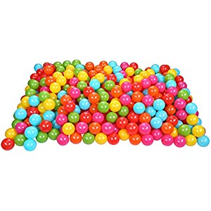 BalanceFrom 2.3-Inch Phthalate Free BPA Free Non-Toxic Crush Proof Play Balls Pit Balls- 6 Bright Colors in Reusable and Durable Storage Mesh Bag with Zipper
