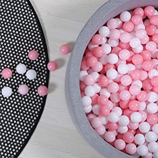 GOGOSO Kids Ball Pit Balls - Pack of 100 Plastic Balls for Ball Pit Phthalate Free BPA Free Crush Proof Pink Ball for Toddlers Girls Boys Home Outdoor, 2.15 inches