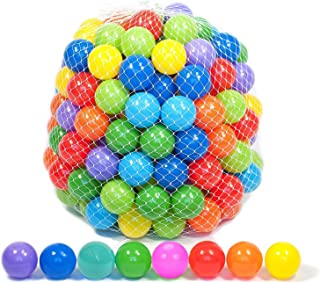 Playz 50 Soft Plastic Mini Ball Pit Balls w/ 8 Vibrant Colors - Crush Proof, No Sharp Edges, Non Toxic, Phthalate & BPA Free for Baby Toddler Ball Pit, Play Tents & Tunnels Indoor & Outdoor