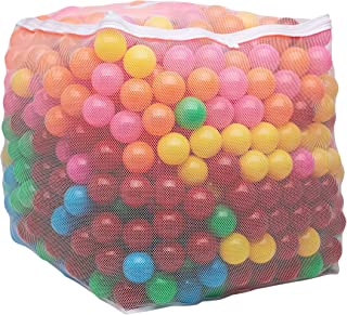 Amazon Basics BPA Free Crush-Proof Plastic Ball Pit Balls with Storage Bag, Toddlers Kids 12+ Months, 6 Bright Colors - Pack of 1000