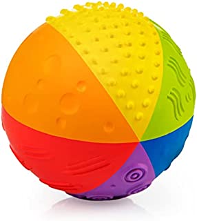 Pure Natural Rubber Sensory Ball for Babies Rainbow 4" - All Natural Sensory Toy, Promotes Sensory Development, Rainbow Colors, Perfect Bouncer, Gentle Squeaking, BPA Free, PVC Free, Food-Grade Paint