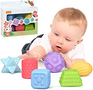 TUMAMA Baby Sensory Ball Set,Soft Textured Squeeze Balls Montessori Toys Easter Egg for Babies Toddlers 3-12 Months,6 Pack