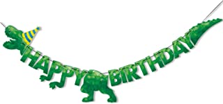 Watercolor Dinosaur HAPPY BIRTHDAY Banner - Dinosaur Birthday Party Decorations for Boys Kids Dino Theme Party Supplies T-Rex Hanging Wall Decor Pre-Strung