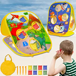 Outdoor Kids Toys for Boys Games - Bean Bag Toss Game Set Age 3 4 5 6 7 8 Year Old Toddler Girl - Double-Sided Outside Toys 4-8 Birthday Party Gifts