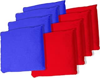 Trademark Games Hey! Play! Regulation Sized Cornhole Bag Set- Durable Canvas Bags with Moisture Proof Plastic Lining for Kids and Adults (8 Pack, Blue/Red) (80-BGBLU-RED-8)