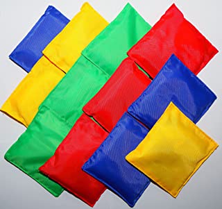 Tytroy Set of 12 Assorted Color 5" 4/8oz Each Strong Nylon Bean Bags for Beanbag-Toss Carnival Cornhole in Person Games Fun with Family & Friends Away from Phones TVs & Computers (12 Pack 4/8oz)