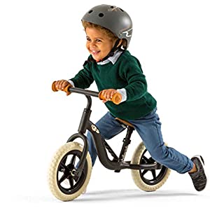 Chillafish Charlie Lightweight Toddler Balance Bike with Carry Handle, Adjustable Seat and Handlebar, Puncture-Proof 10-inch Wheels and Custom Molded seat, for Kids Ages 18-48 Months, Black