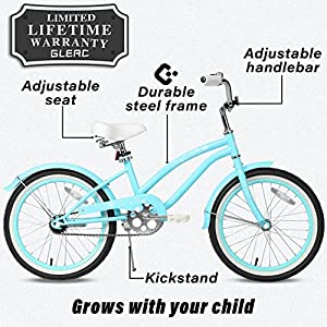 Glerc 14 18 inch Kids Bike, Kids' Cruiser Bike with Coaster Brake and Training Wheels