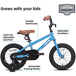JOYSTAR Totem Kids Bike for 2-9 Years Old Boys Girls, BMX Style Kid's Bicycles 12 14 16 18 Inch with Training Wheels, 18 Inch Children's Bikes with Kickstand and Handbrake, Multiple Colors