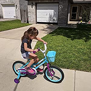 JOYSTAR Petal Girls Bike for Toddlers and Kids, 12 14 16 20 Kids Bike with Basket for Age 2-12 Years Old Girls, Children's Bicycle, Pink Purple