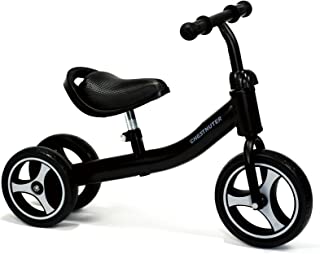 Baby Balance Bike, Tricycle for 1 2 3 Year Old no Pedal, CHESTNUTER Sturdy Toddler Balance Bicycle, Best Birthday Gift for 12-36 Months Boy Girl, Indoor Outdoor Kids Riding Toys with 3 Wheels(Black)