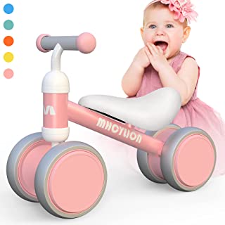 1 Year Old Girl Gifts for 10-24 Months, Best First Birthday Gift Baby Balance Bike,Kids Toy Toddler Children Walker No Pedal Infant 4 Wheels Bicycle