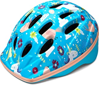 OutdoorMaster Kids Bike Helmet - from Toddler to Youth Sizes - Adjustable Safety Unicorn Helmet for Children (Age 3-15), 14 Vents for Multi-Sport