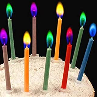 Birthday Cake Candles Happy Birthday Candles Colorful Candles Holders Included (Colorful, 12)