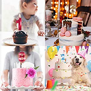 Birthday Candles Extended Big Number Candle Multicolor 3D Design Cake Topper Decoration for Any Celebration(6 Candle Blue)