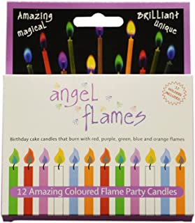 Angel Flames Birthday Cake Candles with Colored Flames (12pcs per Box, Holders Included) (12, Medium)