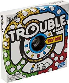 Hasbro Gaming Trouble Board Game for Kids Ages 5 and Up 2-4 Players