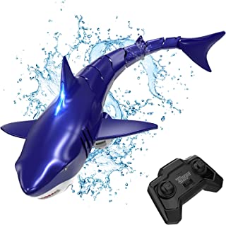 Remote Control Shark Toys for Kids, 2x1000mAh RC Boat Animal Water Toys for Swimming Pool Bathroom, Remote Control Boat Toys for 4 5 6 7 8-12 Year Old Boys Girls