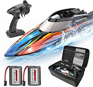 RC Boat with Case- AlphaRev R308 20+ MPH Fast Remote Control Boat for Pools and Lakes, 2.4 GHZ RC Boats for Adults and Kids