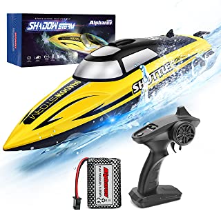 RC Boat-AlphaRev R208 20+ MPH Remote Control Boat with LED Light for Pools and Lakes,2.4 GHZ RC Boats for Adults and Kids