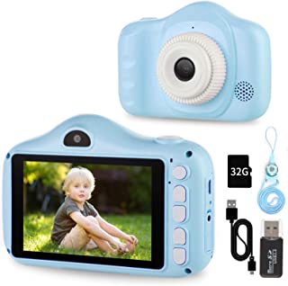 Kids Camera, 40MP/30MP/28MP/12MP Digital Camera for Kids Gifts, 3.5 Inch Large Screen 1080P Digital Video Camera for Kids with 32GB SD Card, SD Card Reader for 3-10 Year Old Children's Camera(Blue)