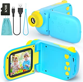 Kids Digital Video Camera Toys for 3-10 Years Old Girls 1080P 2.4 inch IPS Screen Camera for Age 3 4 5 6 7 8 9 Yeas Old Toddler Kids Girls Best Birthday Gift Toys with 32G SD Card(Blue)