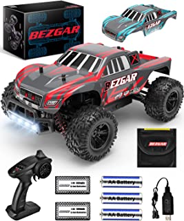 BEZGAR HM202 1:20 Scale Hobby Grade Fast RC Cars for Adults-4WD 2.4GHz High Speed 35KPH All Terrain Off-Road RC Truck,Remote Control Car W/ 2 Rechargeable Batteries Great Gift for Boys Kids