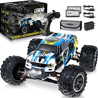 LAEGENDARY Remote Control Car - 4x4 Off Road RC Cars for Adults & Kids - Battery-Powered, Hobby Grade, Waterproof Truck - Reaches up to 30+ MPH -Blue - Yellow