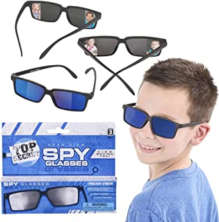 Real Spy Sunglasses, Rear View Mirror Sunglasses, Look Behind You with Inside The Lens Mirrors, 3-Pack