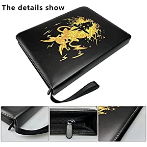 9 Pocket Trading Card Binder,50 Removable Sleeves Card Holder, 900 Cards Portable Binder Collector,Album Holder for TCG, Card Collector with Zipper Carrying Case（yellow 900 cards)