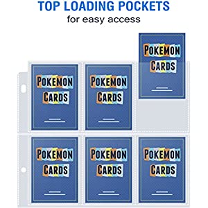 36 Pack 9 Pocket Page Protector, Sooez Trading Card Sleeves Pages Baseball Pages for 3 Ring Binder, Card Sheets for Standard Size Cards, Sport Cards, Game Cards, Business Cards