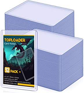 32 Count Toploaders for Cards, Sooez 35PT Toploader Card Protector, 3" x 4" Hard Plastic Card Sleeves, Baseball Card Protector, Topload Card Holder Case for Collectible Trading Cards Sports Cards MTG