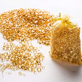Luxury Gold Diamond Table Confetti Party & Wedding Decorations: Sparkling Acrylic Rhinestones, Translucent Crystal Scatter Gems Table Décor & Centerpieces - The Perfect Finishing Touch for Your Tables