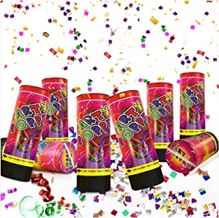 Confetti Cannon Party Poppers Confetti Shooters - 8 PCS Confetti Cannons for Wedding Birthday Graduation Baby Shower Kids Fun Party Supplies Decorations and Favors