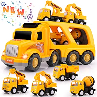 Nicmore Kids Toys Car for Boys: Boy Toy Trucks for 3 4 5 6 Year Old Boys Girls | Toddler Toys 5 in 1 Carrier Vehicle Construction Toys for Kids Age 3-4 3-5 4-7 | Birthday Party Boy Gifts for Kids