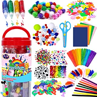 FunzBo Arts and Crafts Supplies for Kids - Craft Art Supply Kit for Toddlers Age 4 5 6 7 8 9 - All in One D.I.Y. Crafting School Kindergarten Homeschool Supplies Arts Set Crafts for Kids