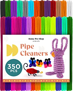 HomeProShop 350 Pcs Pipe Cleaners Craft Supplies - 6mm x 12inch Chenille Stems/Craft Pipe Cleaners in 30 Colors