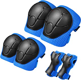 Kids Knee Pads Elbow Pads Ages 3-7 Toddler Boys Girls Kids , 6 in 1 Protective Gear Safety Set with Wrist Guard for Skating Cycling Scooter Bike Ski Skateboard Riding Sports