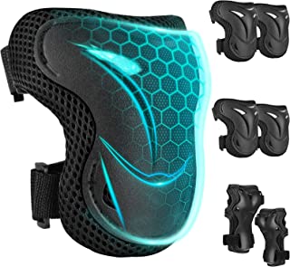 Wayin Knee Pads for Kids - Upgraded Kids KneePads and Elbow Pads Toddler Protective Gear Set Adjustable Safety Strap with Wrist Guards for 4~10 Girls Boys Rollerblading Cycling Bike Skateboard Scooter