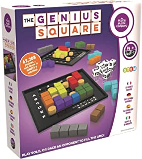 The Genius Square – Game of The Year Award Winner! 60000+ Solutions STEM Puzzle Game! Roll The Dice & Race Your Opponent to Fill The Grid by Using Different Shapes! Promotes Problem Solving Training
