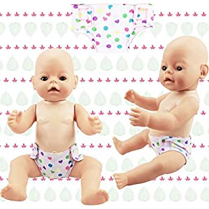 DC-BEAUTIFUL 4 Pack Baby Diapers Doll Underwear for 14-18 Inch Baby Dolls, American Girl Doll