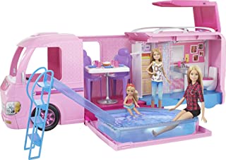 Barbie Camper Pops Out into Play Set with Pool! [Amazon Exclusive]