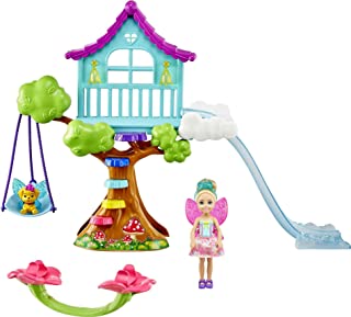 Barbie Dreamtopia Chelsea Fairy Doll and Fairytale Treehouse Playset with Seesaw, Swing, Slide, Pet and Accessories, Gift for 3 to 7 Year Olds