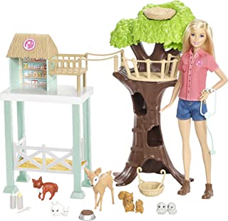 ​Barbie Doll and Animal Rescue Center with 8 Animals