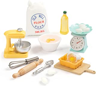 SAMCAMI Miniature Dollhouse Accessories - Dollhouse Furniture 1 12 Scale - Mini Stuff for Dollhouse Kitchen - Stand Mixer , Kitchen Scale, Flour, Rolling pin and Others