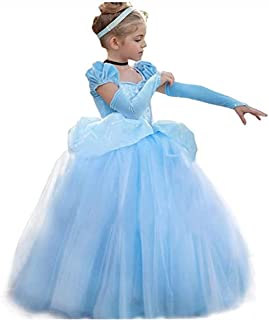 Axaxa Cinderella Costume for Girls Cinderella Dress Princess Dresses for Girls Halloween Party Cosplay