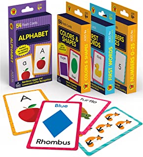 Carson Dellosa Flash Cards for Toddlers 4+ Years, Numbers, Colors, Shapes, Sight Words, and Alphabet Flash Cards for Preschool and Kindergarten, Educational Games for Kids (216 Cards)
