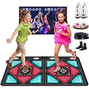BotaBay Dance Mats Double Fitness Dance Games with MV/3D/Cartoon Dance Mode, Preloaded Classic Songs Dance Mat HDMI Wireless Musical Handle Electronic Kids Dance Mat Double User Exercise