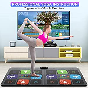 FWFX Dance Mat Games for TV - HDMI Wireless Musical Electronic Dance Mats with HD Camera, Double User Exercise Fitness Non-Slip Dance Step Pad Dancing Mat for Kids & Adults, Gift for Boys & Girls